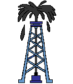 Early internet GIF used as a section marker. The GIF depicts an oil well erupting.