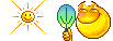 Early internet GIF used as a section marker. The GIF depicts a smiley fanning itself in the sun.