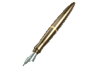 Early internet GIF used as a section marker. The GIF depicts a rotating 3-D fancy fountain pen.
