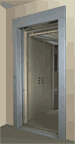 Early internet GIF used as a section marker. The GIF depicts a photorealistic elevator opening and closing,