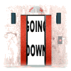 Early internet GIF used as a section marker. The GIF depicts an elevator opening to the words "going down."